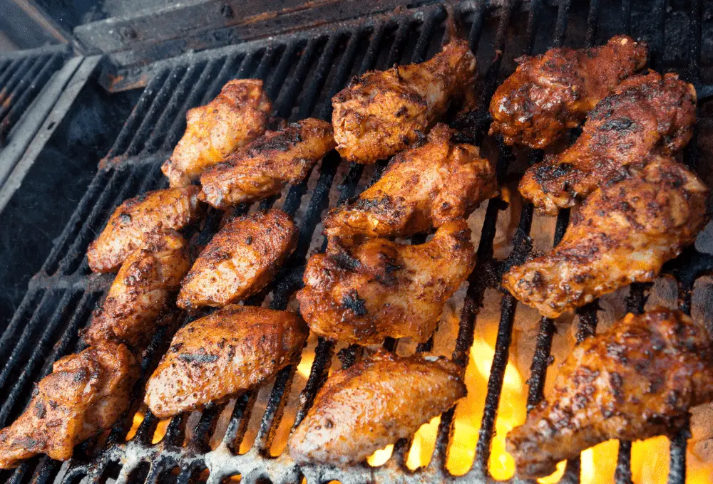 chicken wings on the charcoal grill