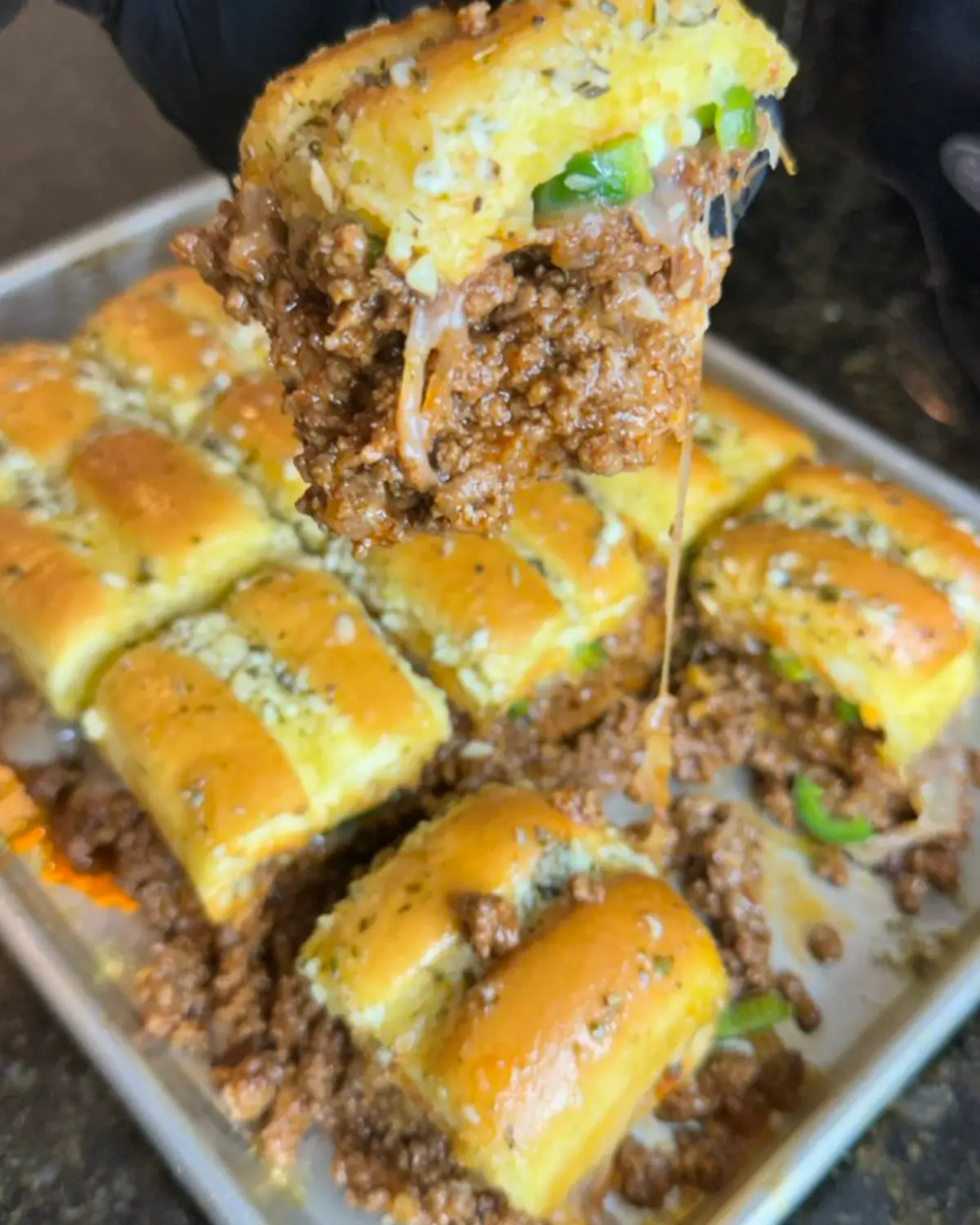 Cheesy Beef Sliders