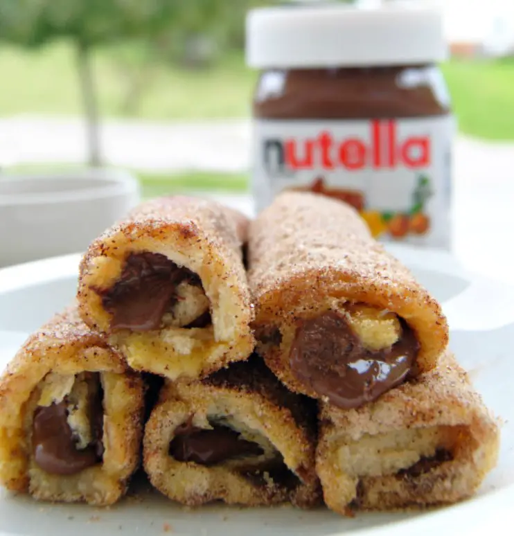 Nutella French Toast Rolls with Cinnamon Sugar