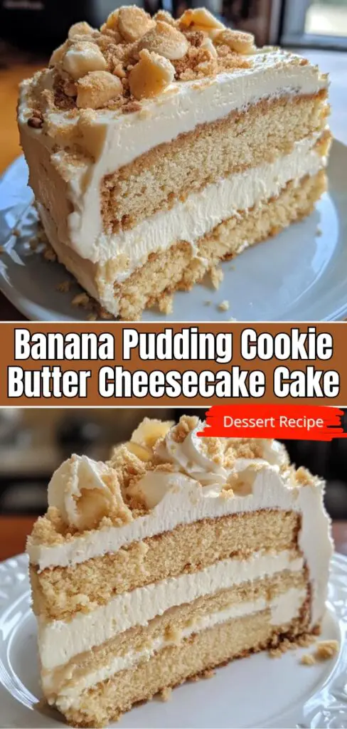 Indulge in this Banana Pudding Cookie Butter Cheesecake Cake that will truly wow your guests! This delightful recipe blends creamy cheesecake with banana pudding and rich cookie butter, creating a unique dessert that’s perfect for any occasion. With layers of real bananas and crunchy cookies, each bite is a heavenly treat. Don't miss out—save this pin now and impress your friends with this easy-to-make dessert!