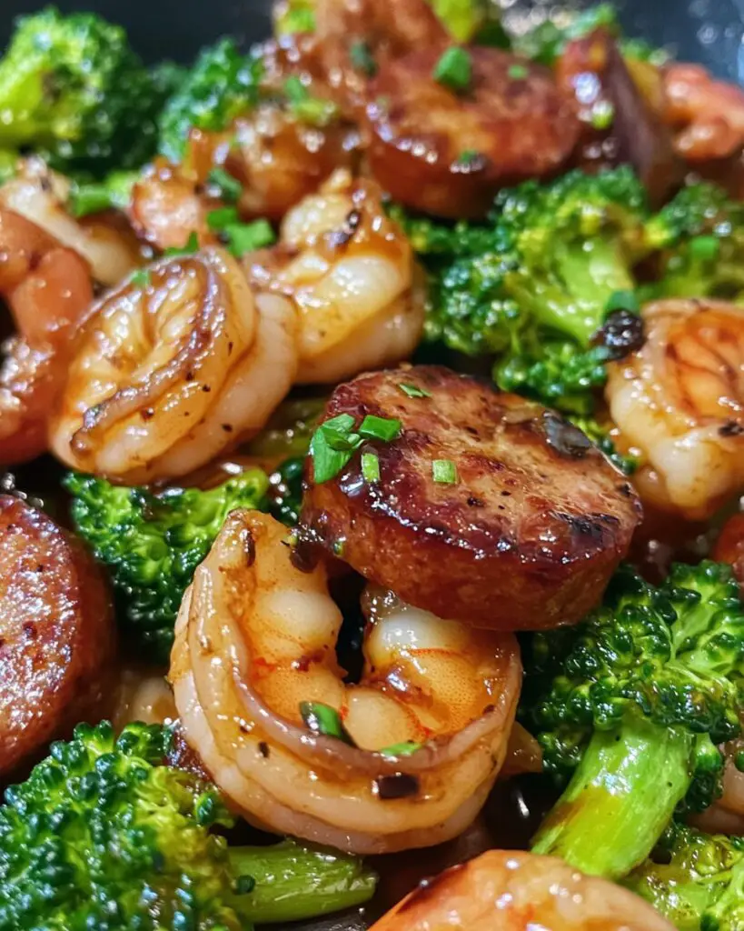 Honey Garlic Shrimp, Sausage & Broccoli