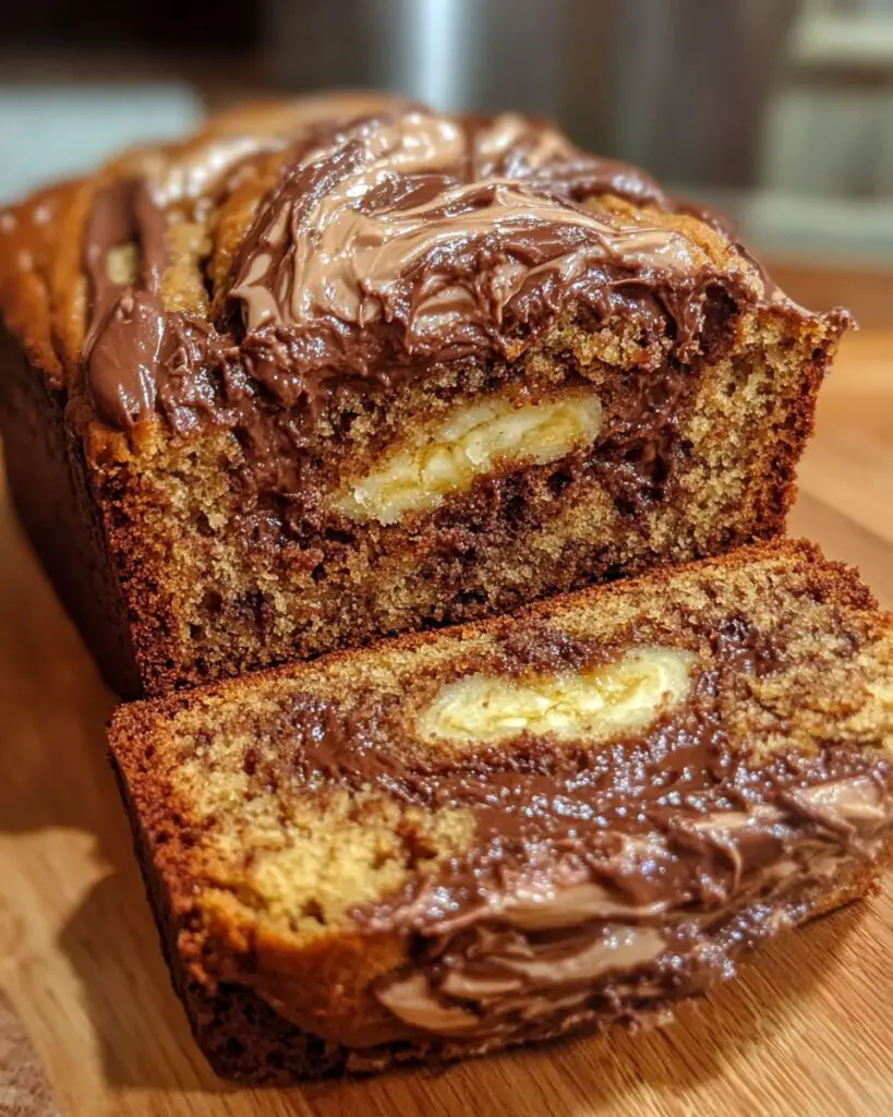 Nutella-Filled Banana Bread with a Creamy Swirl