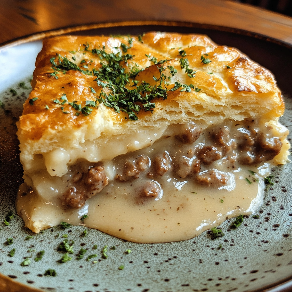 Indulge in our Delicious Sausage, Gravy, and Biscuit Pie Recipe for Breakfast Bliss! This savory dish combines rich sausage gravy with flaky biscuits in one hearty pie, perfect for a protein-packed breakfast or brunch. Not only is it easy to make, but it also brings comfort food to a whole new level. Don’t miss out on this Southern classic! Save this pin and try the recipe today for a satisfying start to your day!