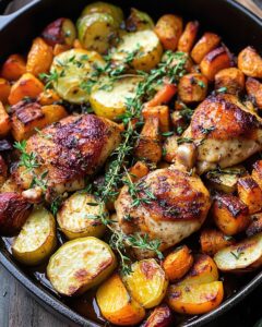 Autumn Chicken Dinner with Roasted Vegetables