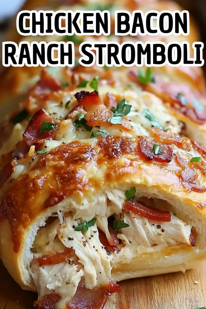 Savor the deliciousness of Chicken Bacon Ranch Stromboli! This easy-to-make recipe combines chicken, crispy bacon, and zesty ranch sauce, all wrapped in golden, flaky dough. Perfect for quick dinners or game day snacks, it's a crowd-pleaser everyone will love! Don't miss out—save this pin and try the recipe today!