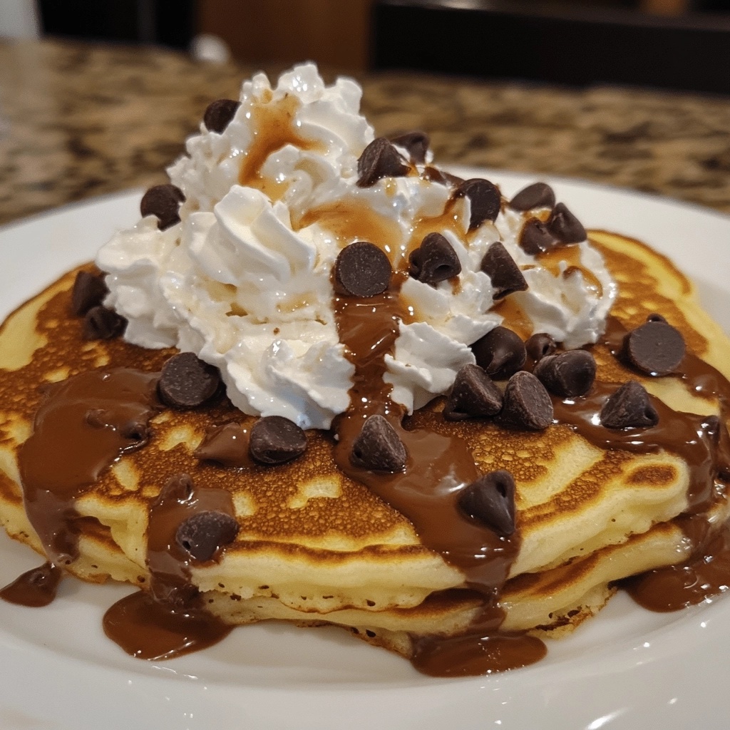 Indulge in these delightful Chocolate Chip Buttermilk Pancakes with Whipped Cream! This easy recipe yields fluffy, melt-in-your-mouth pancakes that are perfect for breakfast, brunch, or a sweet dessert treat. Each bite is a wonderful mix of rich chocolate chips and creamy whipped topping! Try them today and transform your mornings into a delicious celebration! Save this pin to make your breakfast extra special!