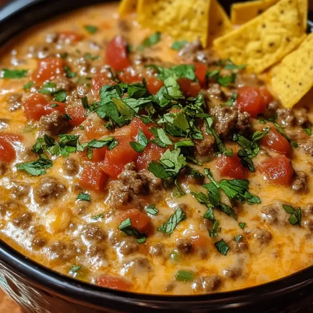 Indulge in the creamy goodness of Classic Rotel Cheese Dip with Ground Beef! This quick and delicious party treat combines flavorful ground beef with spicy Rotel tomatoes and melted cheese, making it the perfect appetizer for any gathering. It's easy to whip up using simple ingredients you likely have on hand. Impress your guests or enjoy it on game day—either way, it’s a crowd-pleaser! Don’t miss out; save this recipe now and elevate your snack game!