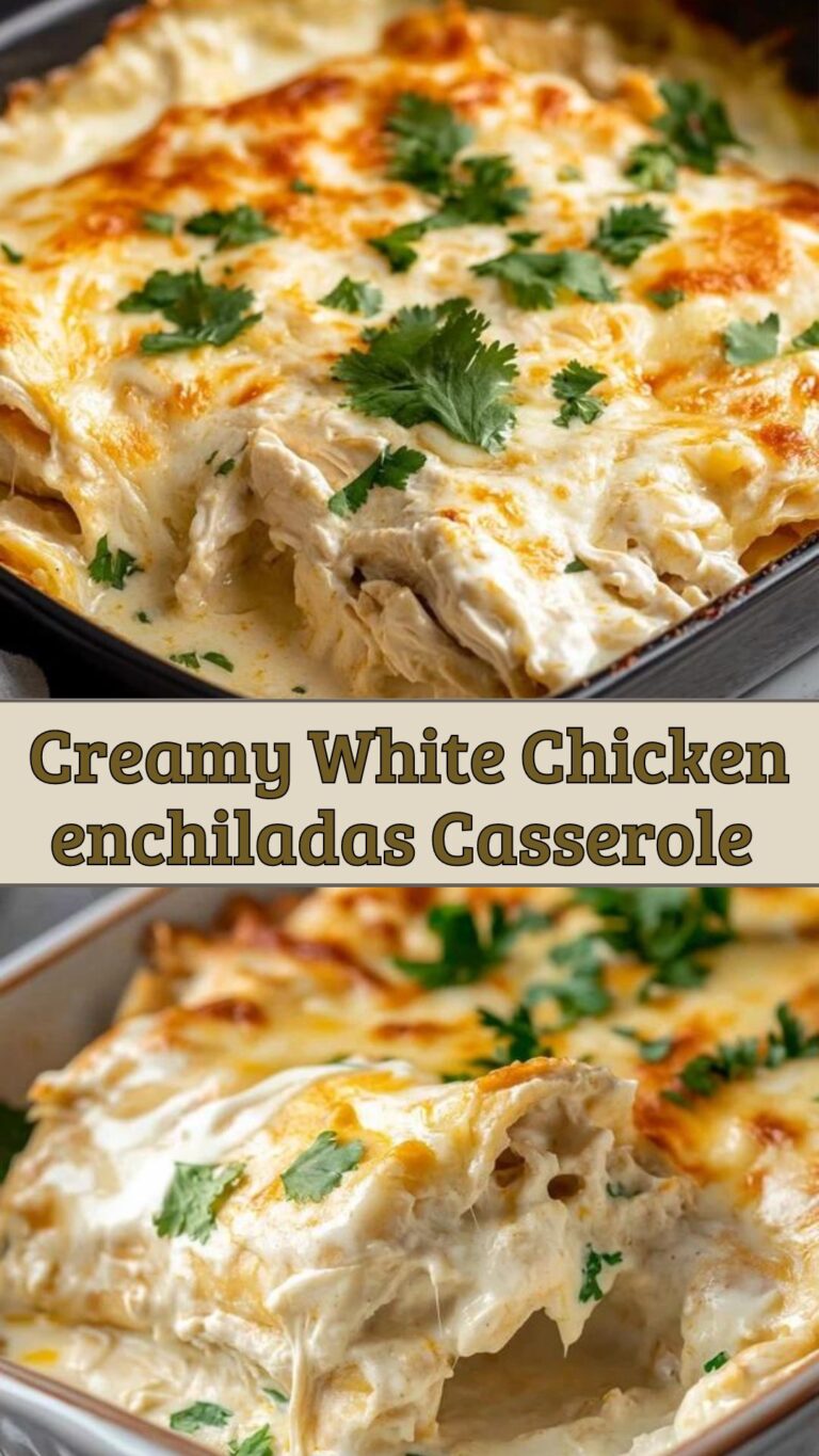 Indulge in the rich flavors of our Creamy White Chicken Enchiladas Casserole! This easy recipe is perfect for busy weeknights, offering a hearty meal packed with tender chicken and creamy sauce. Enjoy a comforting dish that's family-friendly and simple to prepare. Save this pin and try it tonight!