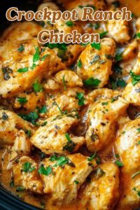 Savor the ease and flavor of this Crockpot Ranch Chicken recipe! Packed with zesty ranch seasoning, tender chicken, and simple ingredients, it’s perfect for busy weeknights. Enjoy a hassle-free meal that your family will love. Save this pin and try the recipe today for a delicious dinner!