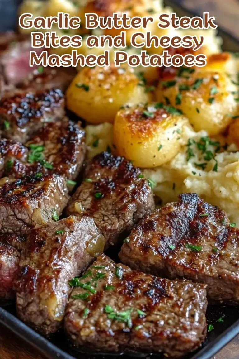 Indulge in the mouthwatering combination of Garlic Butter Steak Bites with Cheesy Mashed Potatoes! This easy recipe features tender steak bites sautéed in rich garlic butter, served alongside creamy, cheesy mashed potatoes for the perfect comfort meal. Elevate your dinner game and impress your family with this delicious dish that’s both satisfying and quick to prepare. Ready for a flavorful adventure? Save this pin and try the recipe tonight for a delightful dining experience!