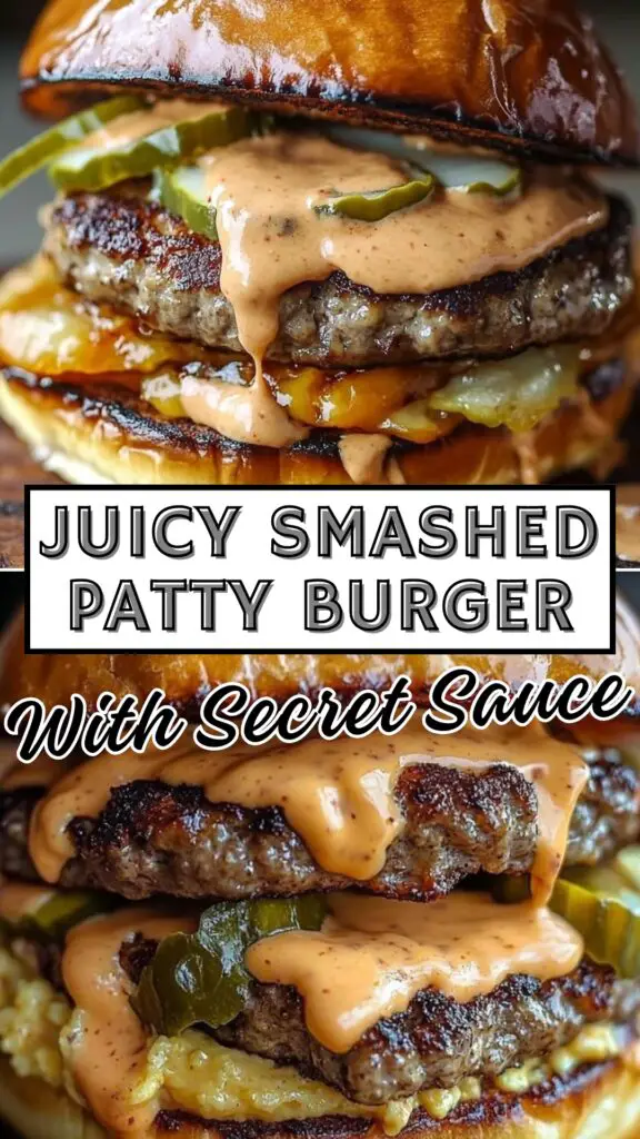 Unlock the ultimate comfort food with this Juicy Smashed Patty Burger topped with our delicious secret sauce! Perfectly cooked and bursting with flavor, this burger is a must-try for any grill lover. Enjoy easy preparation and a satisfying bite that everyone will love. Don’t forget to save this pin for your next cookout! 🍔✨