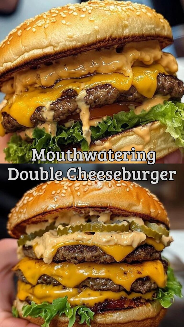 Indulge in the ultimate comfort food with this Mouthwatering Double Cheeseburger recipe! Perfectly juicy beef patties layered with melting cheese and your favorite toppings—ready in no time! Ideal for a quick weeknight dinner, this recipe brings fast food flavor right to your kitchen. Give it a try and elevate your burger game! Save this pin for your next meal inspiration! 🍔✨