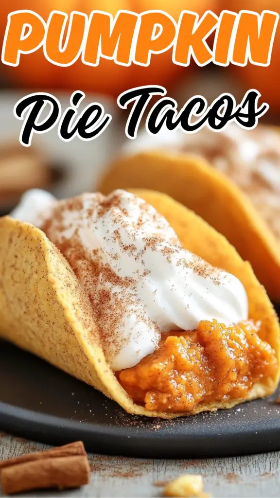 Enjoy a unique twist on desserts with these delicious Pumpkin Pie Tacos! Perfect for fall, these tacos combine the warm, spiced flavor of pumpkin pie with a crispy shell for a fun treat. They're easy to make and great for sharing at gatherings or for a cozy night in. Try this delightful recipe today! Save the pin for your next baking adventure!