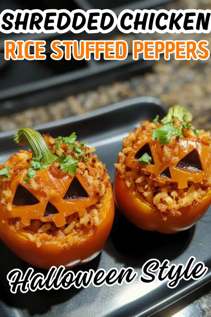 Discover a spooktacular twist on a classic recipe with our Shredded Chicken & Rice Stuffed Peppers (Halloween Style)! These colorful, tasty peppers are filled with juicy shredded chicken and savory rice, making them a perfect treat for Halloween gatherings. Not only are they fun to make, but they also offer a nutritious meal option that kids will love. Try this fun and easy recipe that’s sure to impress your guests! Save this pin for your Halloween menu and visit our site for the full recipe!