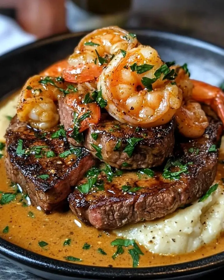 Indulge in a mouthwatering adventure with our Steak in Creamy Cajun Shrimp Sauce! This recipe combines tender, juicy steak with a rich and spicy shrimp sauce that will tantalize your taste buds. Perfect for a cozy dinner, it’s packed with flavor and quick to make. Elevate your dinner tonight—save this pin and visit our site for the full recipe!