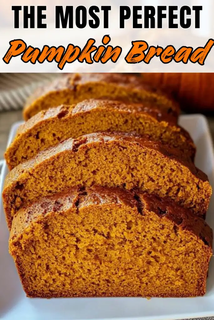 Enjoy the ultimate fall treat with this Perfect Pumpkin Bread! Moist, flavorful, and packed with warm spices, it's perfect for breakfast or dessert. Plus, it’s easy to make and uses simple ingredients. Don’t miss out—save this recipe and try baking your own delicious pumpkin bread today! 🍞🎃