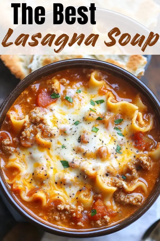 Dive into the BEST Lasagna Soup that brings all the flavors of classic lasagna in a cozy bowl! This easy recipe is packed with savory beef, cheesy goodness, and rich tomato sauce, making it a comforting meal for any day. Perfect for the entire family! Save this pin and head over to our site to try this delicious twist on a traditional favorite!