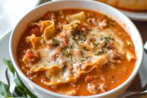 Savor the comforting flavors of Easy Creamy Lasagna Soup! This quick recipe combines pasta, rich tomato sauce, and creamy cheese for a delicious meal that warms the heart. Perfect for busy weeknights or cozy family dinners. Ready in no time, it's a delightful twist on classic lasagna that everyone will love!