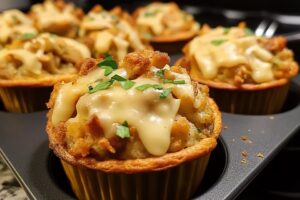 Savor the flavors of Thanksgiving with these easy Turkey & Stuffing Muffins! Perfect for using leftover turkey, this recipe combines juicy turkey with savory stuffing in a fun muffin shape. Ideal for lunchboxes or quick weeknight dinners, you’ll love how simple and delicious they are. Enjoy a taste of the holidays all year round!